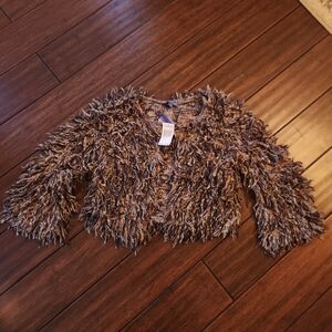 Vivienne Tam Shaggy Brown Teddy Jacket